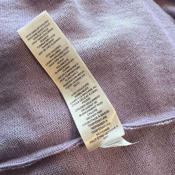 Chico's Boat Neck Slit Sleeve Cashmere Pullover Blouse Lavender Size 3 - Picture 10 of 12